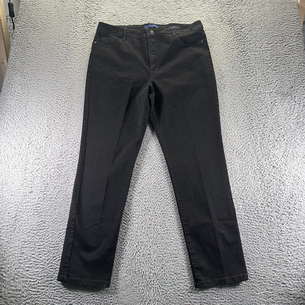Bandolino Amy Pant Womens 18 Black Cotton Chino Straight Preppy Business Stretch